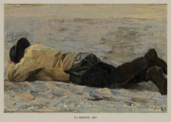 P.S. Krøyer Fisherman Lying on the Beach No5 - Poster