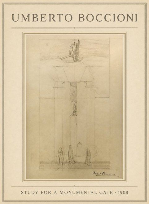 Umberto Boccioni Study for a Monumental Gate No1 - Poster