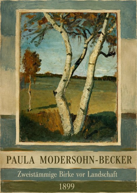 Paula Modersohn-Becker Zweistämmige Birke Vor Landschaft No2 - Poster