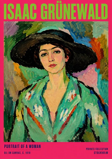 Isaac Grünewald Portrait of a Woman No2 - Poster