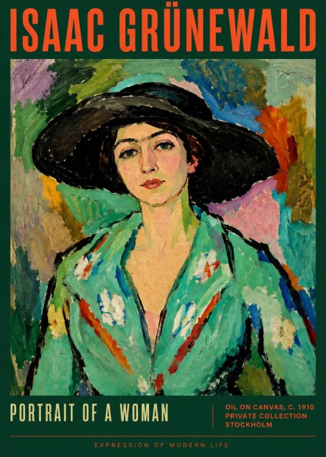 Isaac Grünewald Portrait of a Woman No4 - Poster