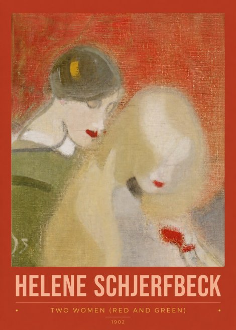 Helene Schjerfbeck Two Women (Red and Green) No2 - Poster