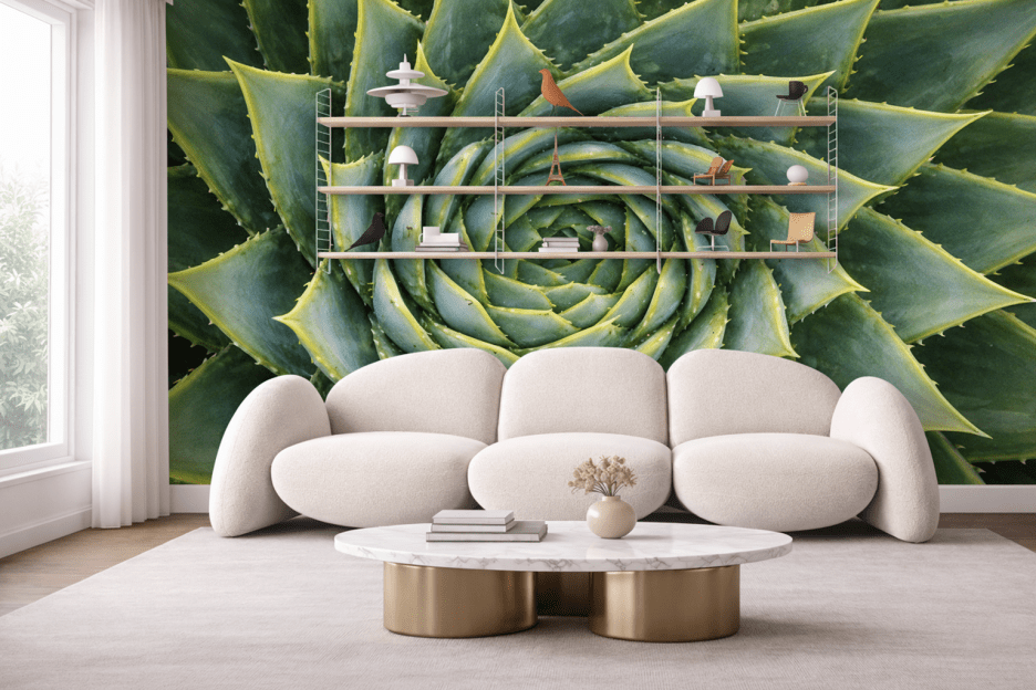 Spiral Cactus Mural