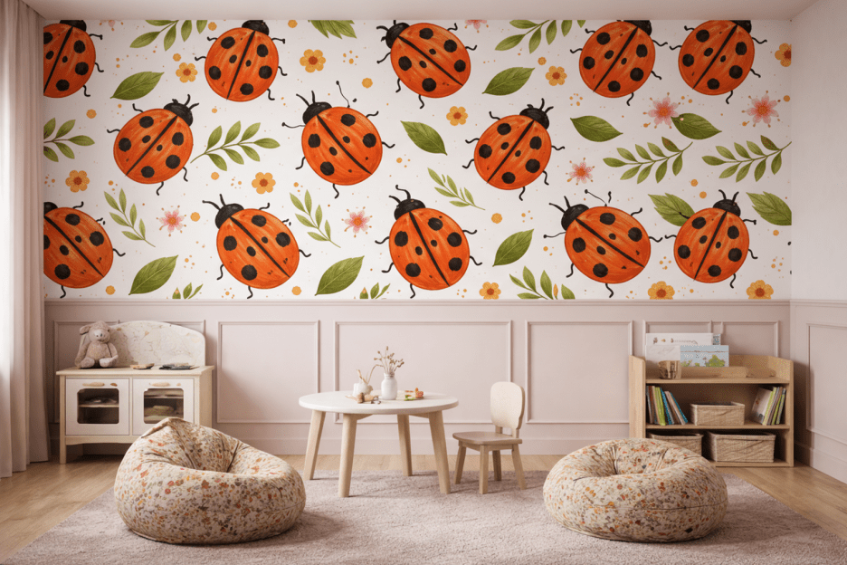 Vibrant Ladybug Tapestry