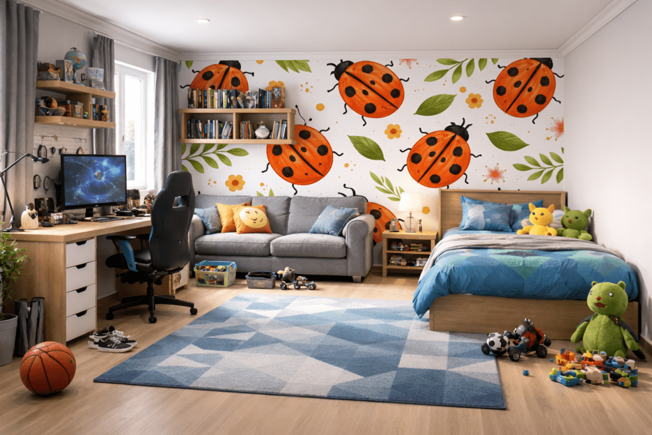 Vibrant Ladybug Tapestry