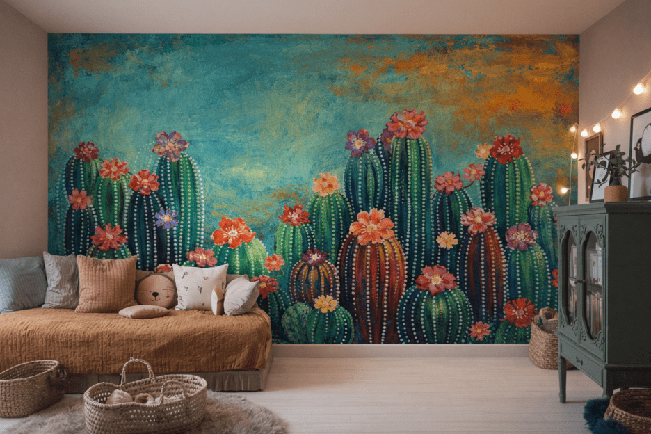 Blooming Cactus Field