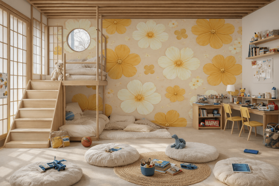 Golden Floral Tapestry