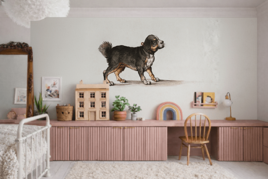 Playful Canine Silhouette