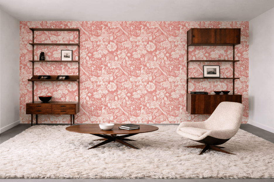 Coral Blossom Tapestry