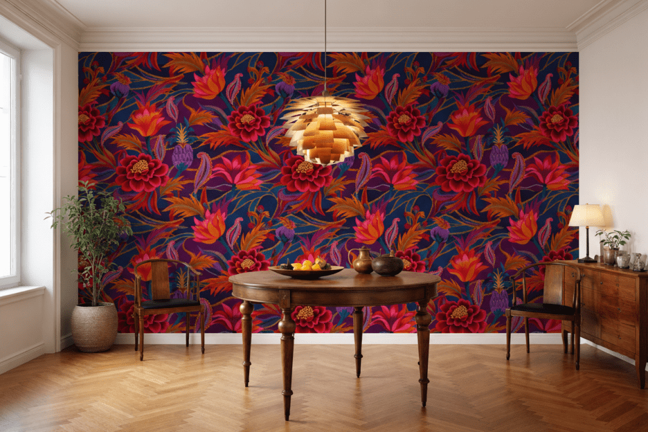 Vivid Blossom Tapestry