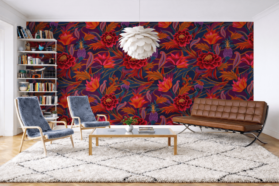 Vivid Blossom Tapestry