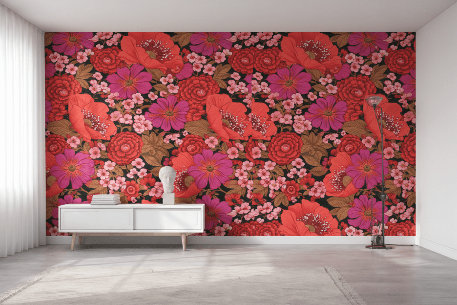 Crimson Petal Tapestry