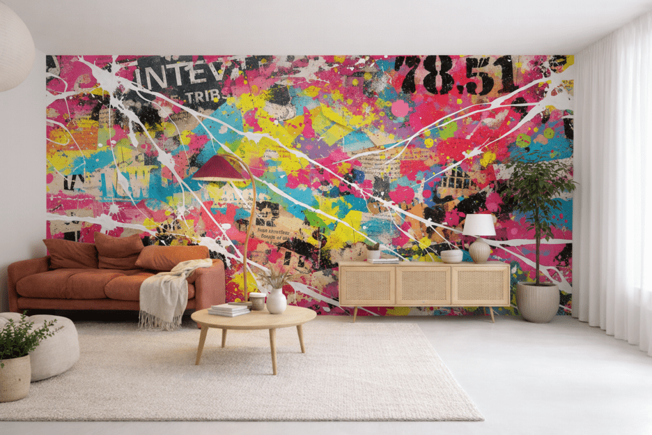 Vibrant Graffiti Cascade