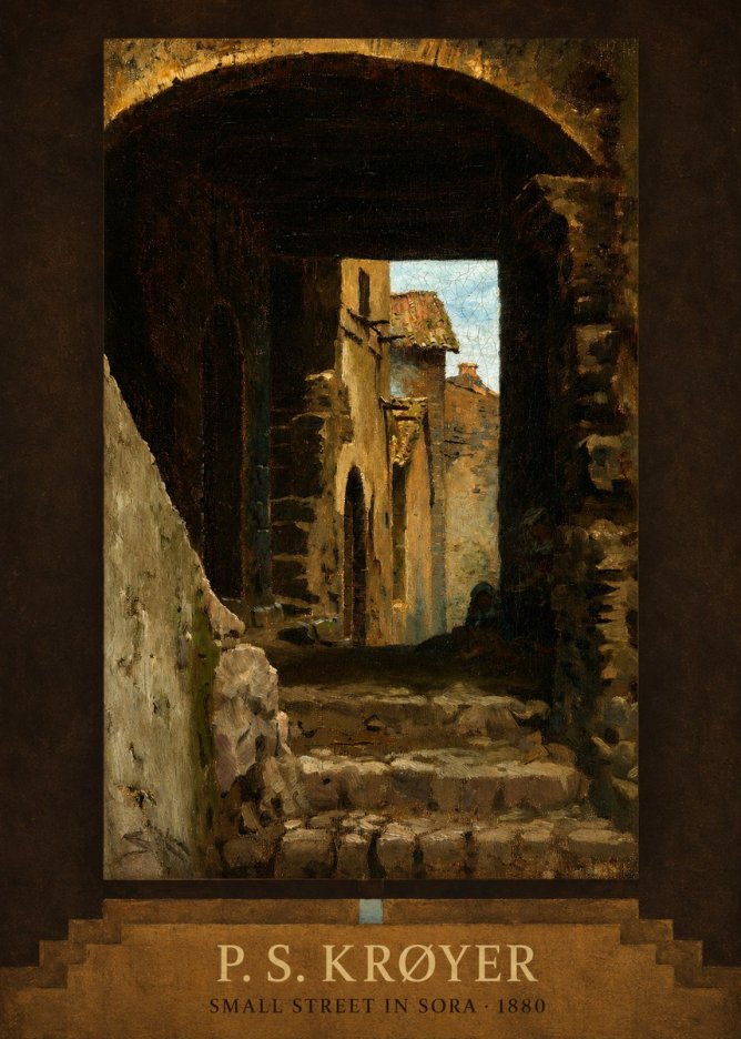 P.S. Krøyer Archway in an Italian Street No5 - Poster