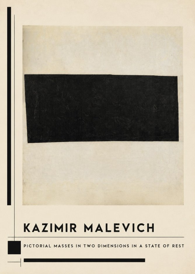 Kazimir Malevich Pictorial Masses in Two Dimensions in a State of Rest No1 - Poster