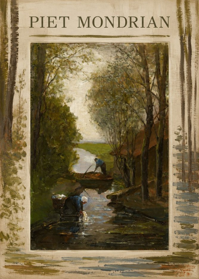Piet Mondrian Washday on the Canal No2 - Poster