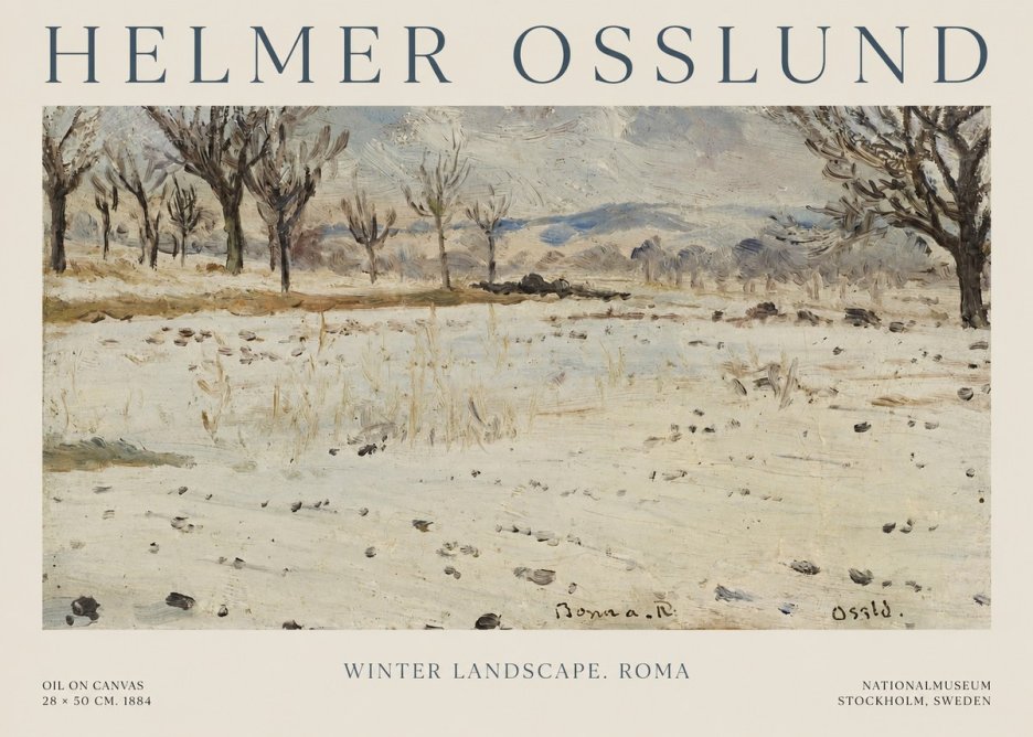 Helmer Osslund Winter Landscape. Roma No1 - Poster