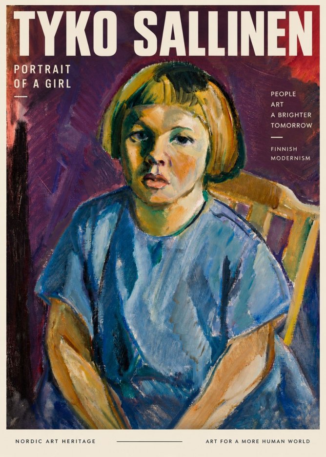 Tyko Sallinen Portrait of a Girl I No3 - Poster