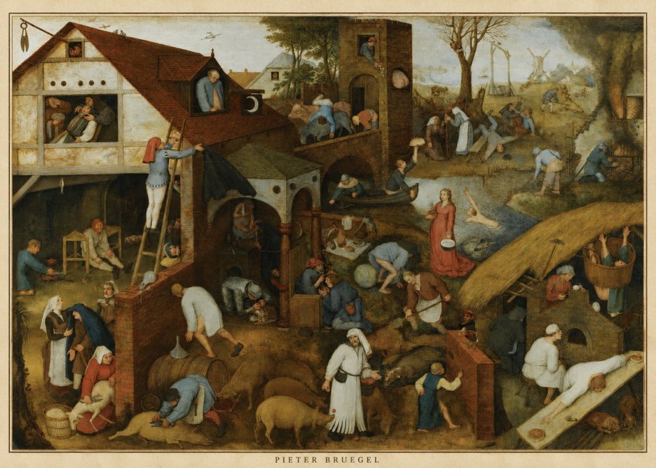 Pieter Bruegel Netherlandish Proverbs I No5 - Poster