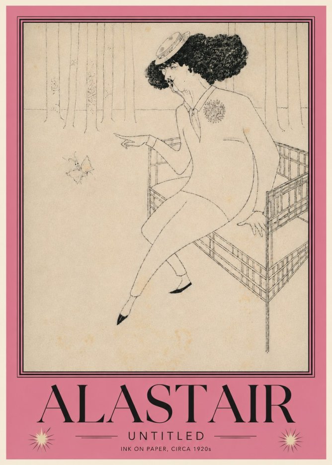 Alastair Lady with Butterfly No6 - Poster