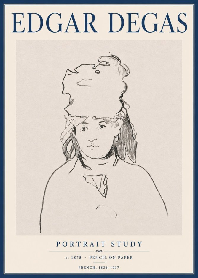 Edgar Degas Portrait Study No6 - Poster
