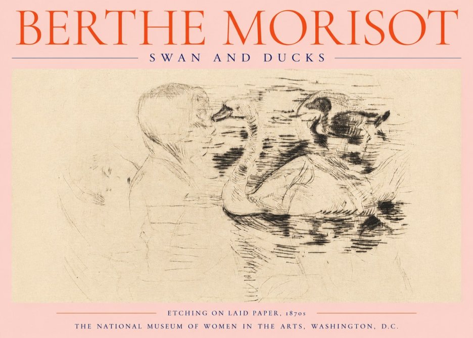 Berthe Morisot Swan and Ducks No2 - Poster