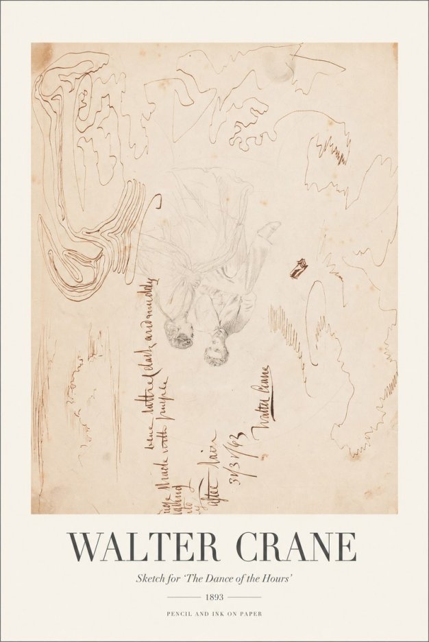 Walter Crane Sketch for 'the Dance of the Hours' No1 - Poster