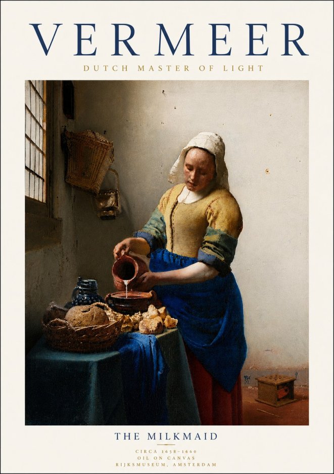 Vermeer The Milkmaid No6 - Poster
