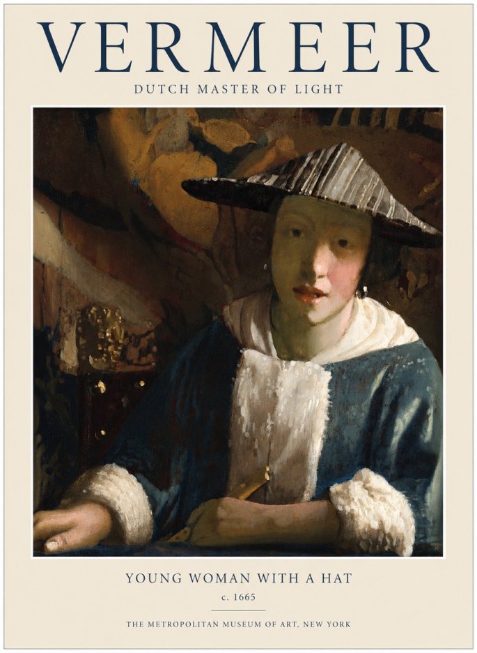 Vermeer Young Woman with a Hat No1 - Poster