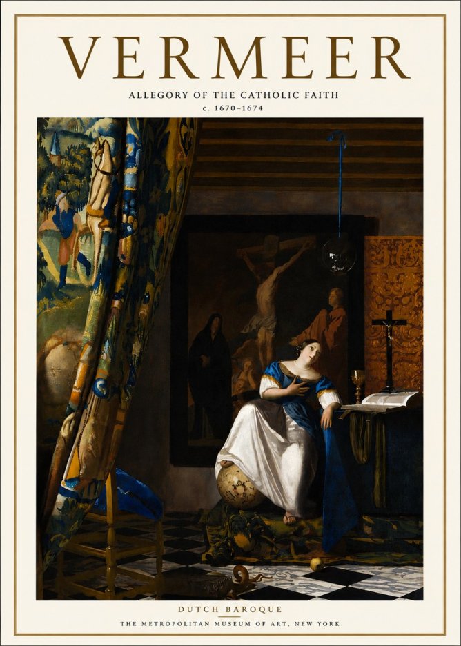 Vermeer Allegory of the Catholic Faith No5 - Poster