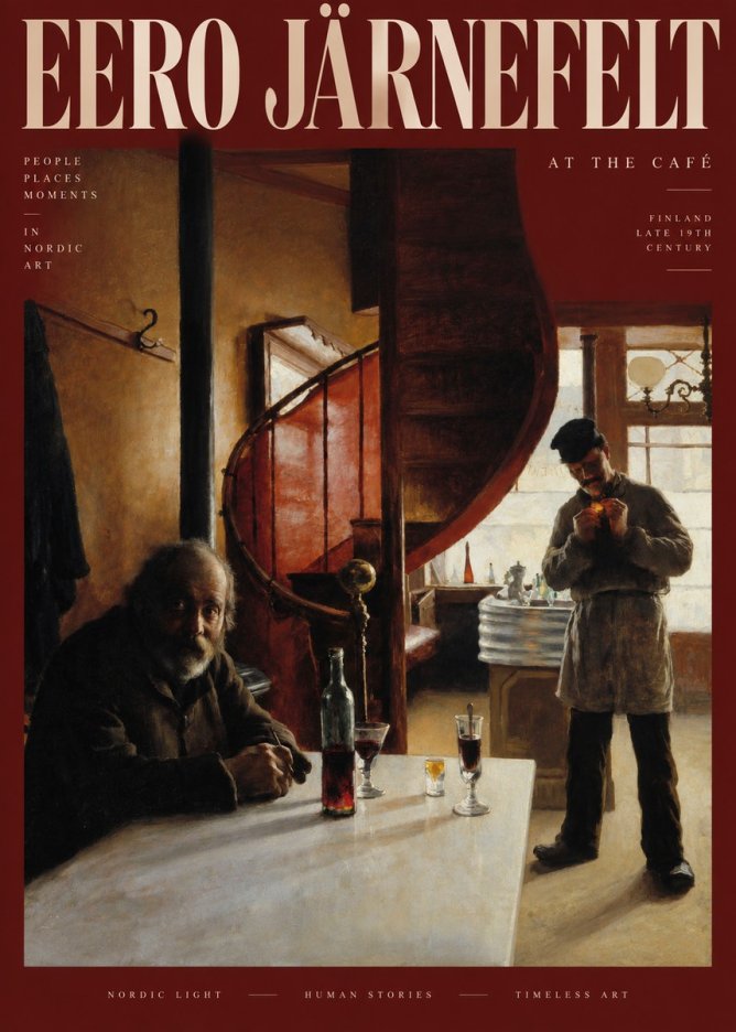 Eero Järnefelt Interior with Two Men No3 - Poster