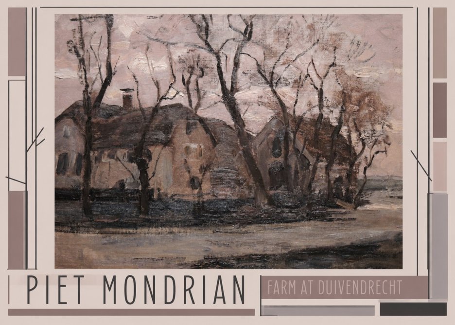 Piet Mondrian Farm at Duivendrecht No1 - Poster