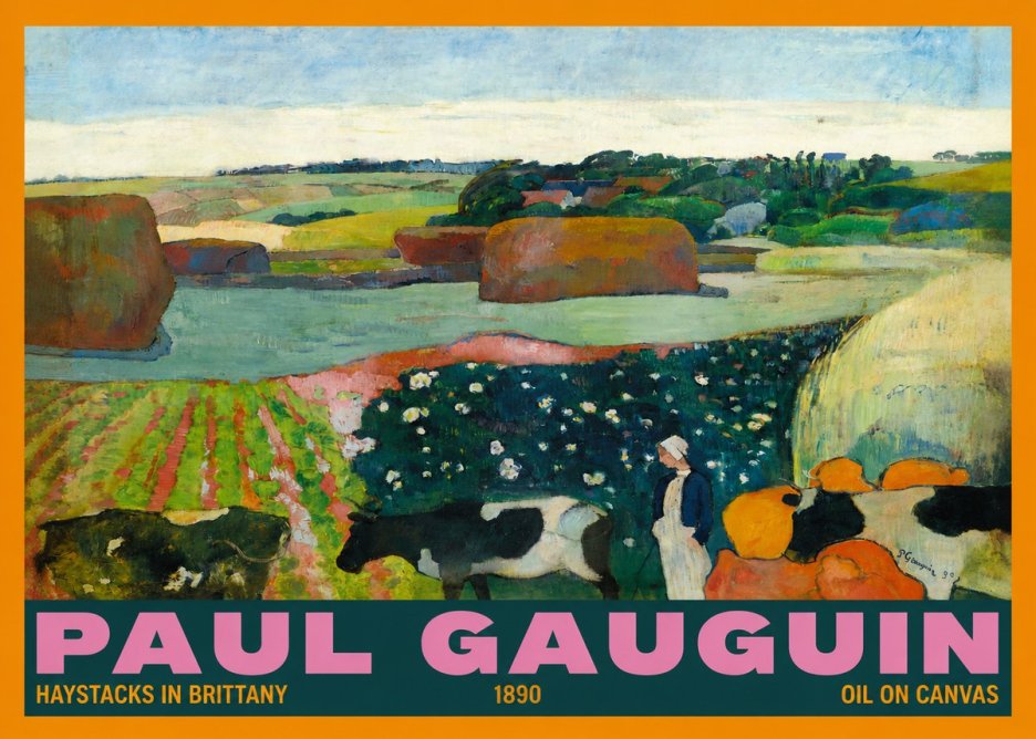Paul Gauguin Landscape with Haystacks No6 - Poster