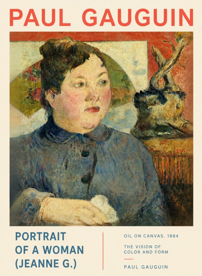 Paul Gauguin Portrait of a Woman (Jeanne G.) No3 - Poster