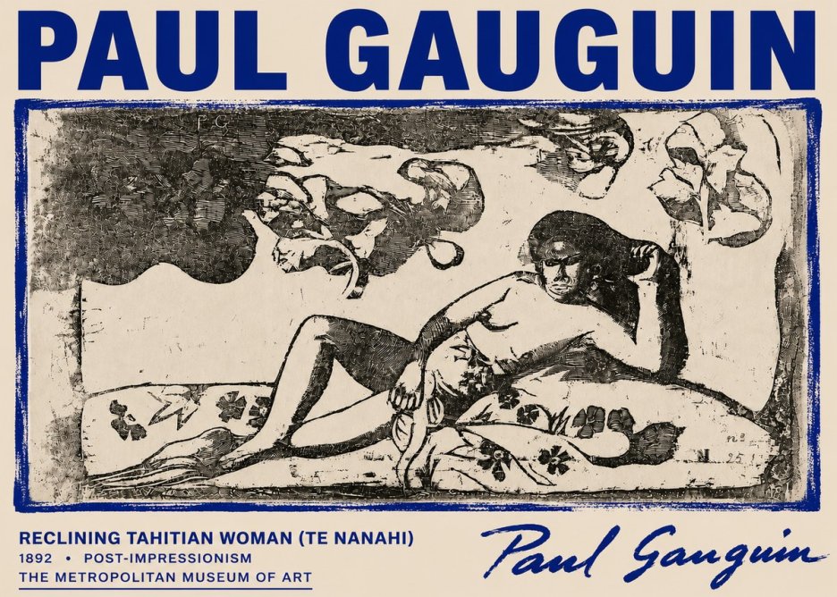 Paul Gauguin Reclining Tahitian Woman (Te Nanahi) No6 - Poster