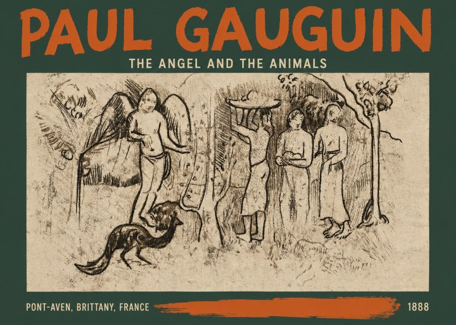 Paul Gauguin The Angel and the Animals No2 - Poster