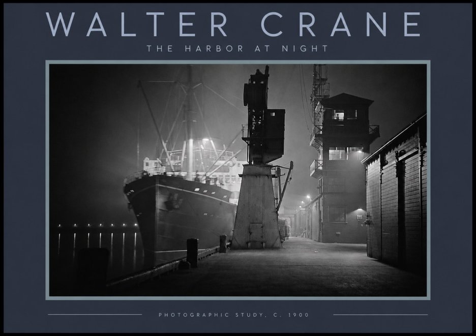 Walter Crane The Harbor at Night No3 - Poster