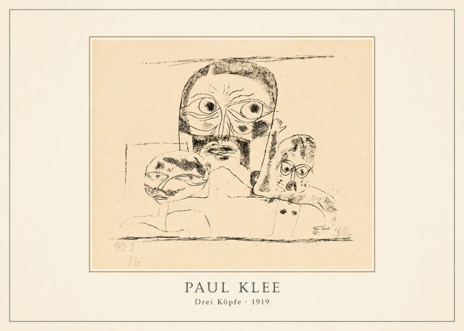 Paul Klee Drei Köpfe No3 - Poster