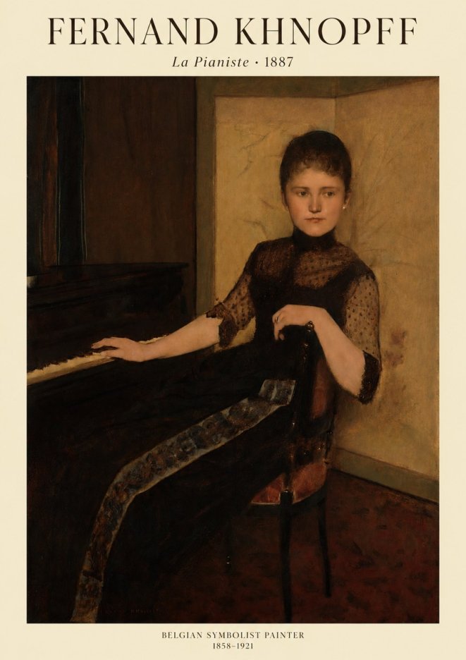Fernand Khnopff The Piano, 1889 No2 - Poster