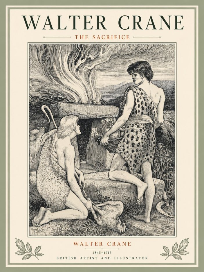 Walter Crane The Sacrifice No5 - Poster