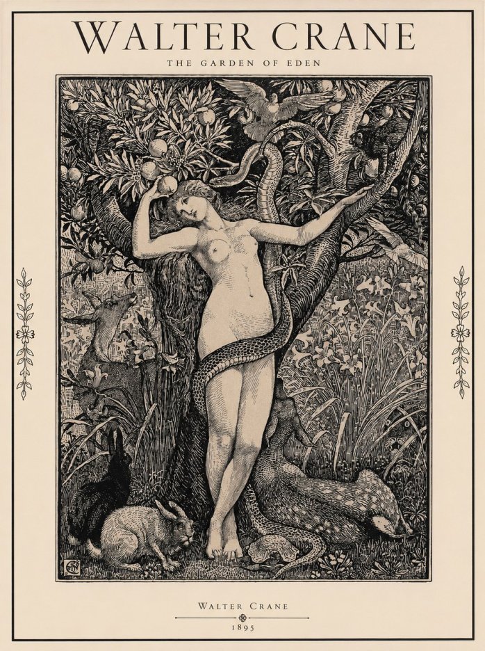 Walter Crane The Garden of Eden No1 - Poster