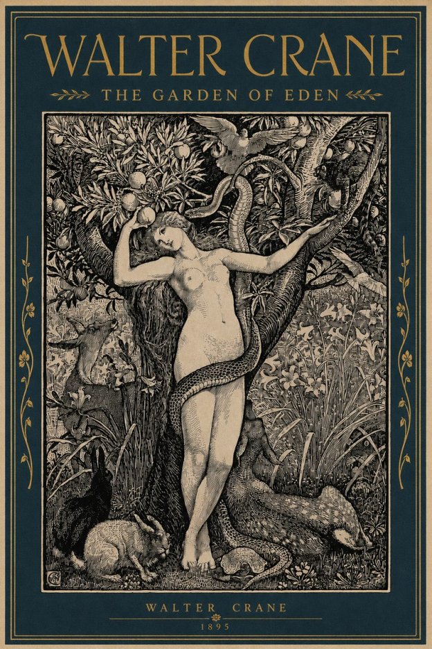 Walter Crane The Garden of Eden No4 - Poster