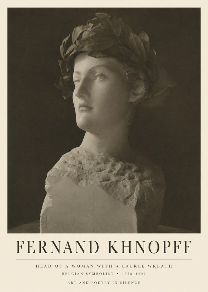 Fernand Khnopff Study for a Laurelled Head No6 - Poster