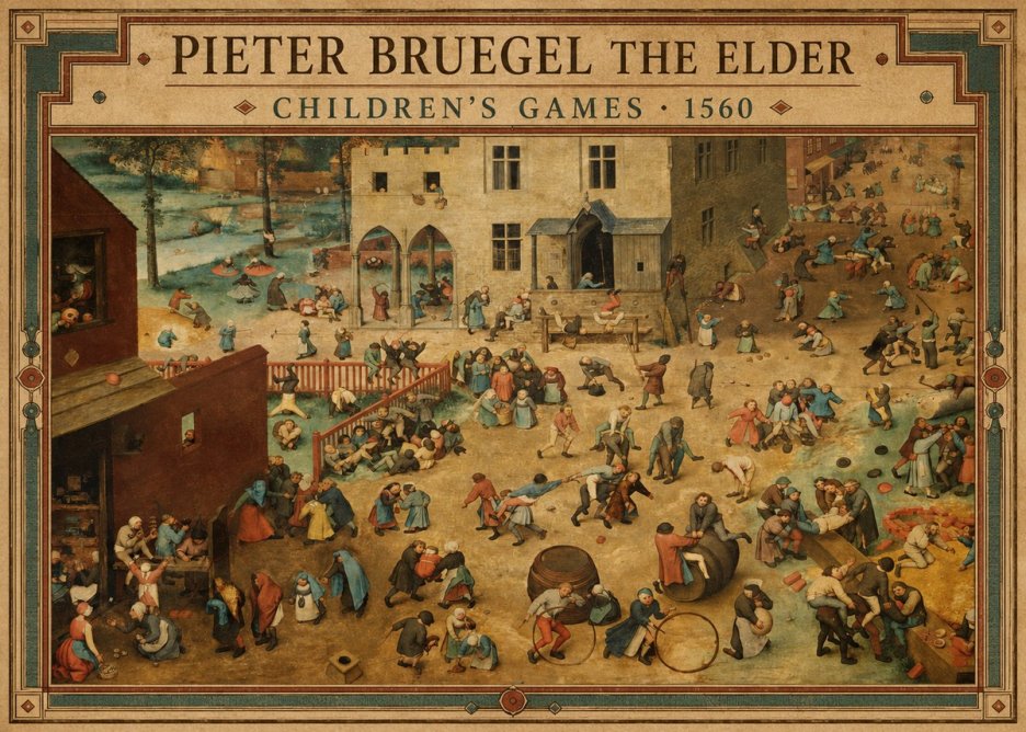 Pieter Bruegel Children's Games I No2 - Poster