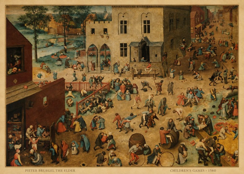 Pieter Bruegel Children's Games I No6 - Poster