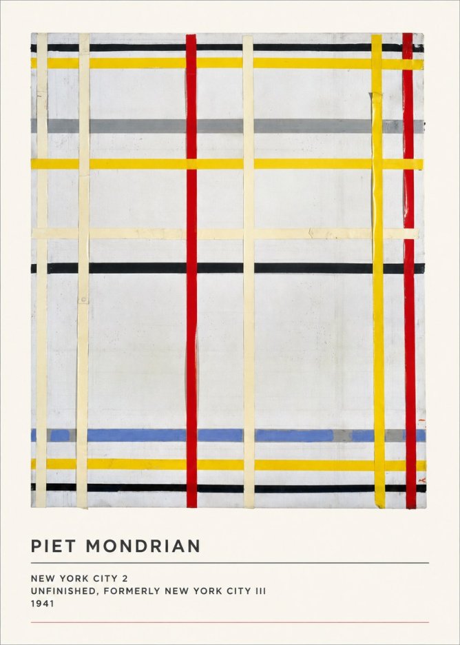 Piet Mondrian New York City 2 No3 - Poster