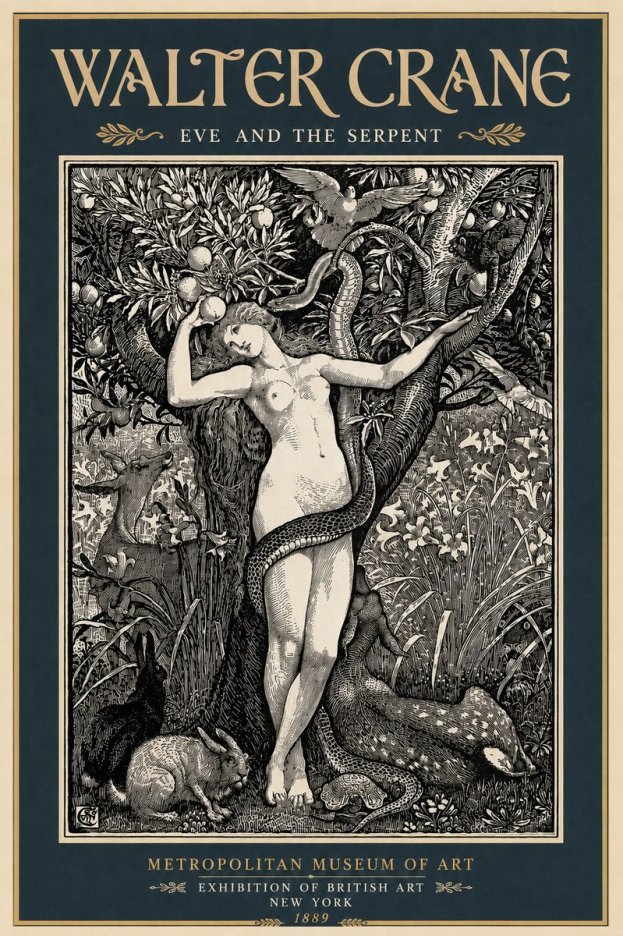 Walter Crane Eve and the Serpent No6 - Poster