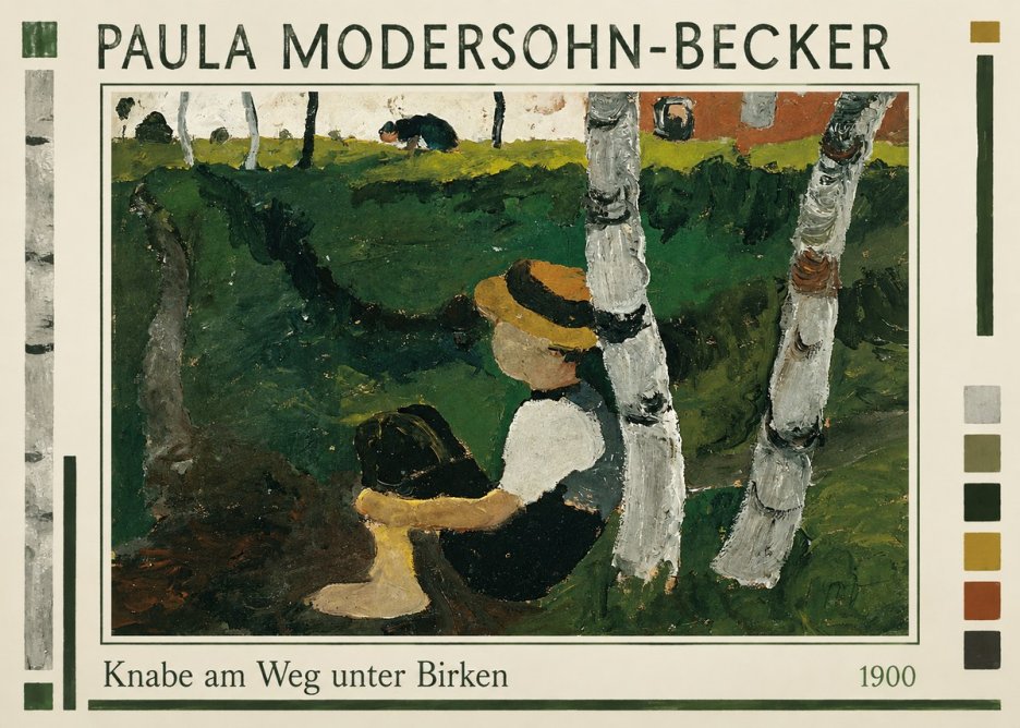 Paula Modersohn-Becker Knabe Am Weg Unter Birken No1 - Poster