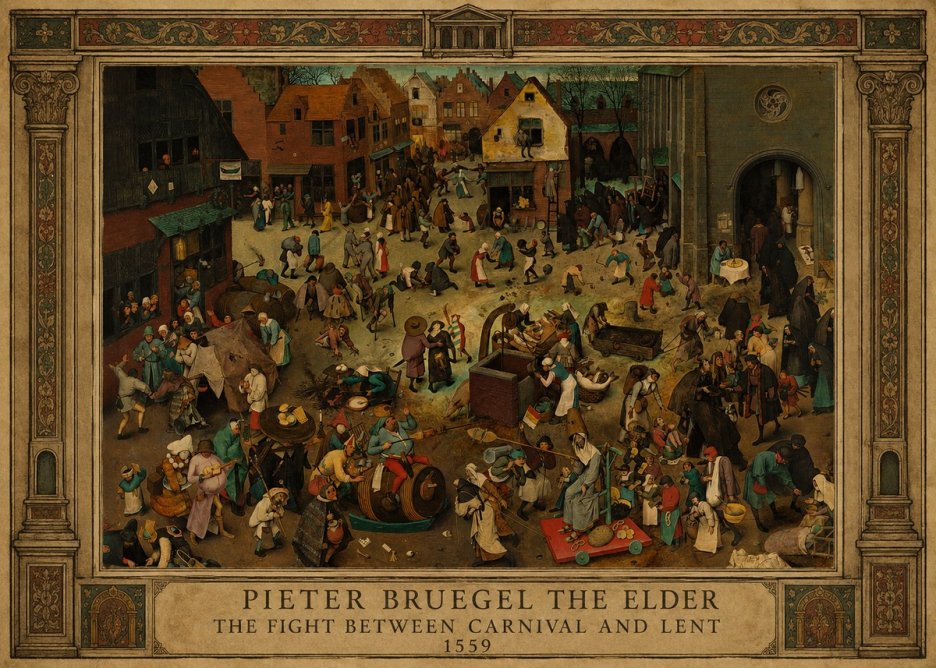 Pieter Bruegel The Fight Between Carnival and Lent II No1 - Poster