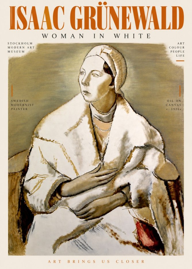 Isaac Grünewald The Woman in White No5 - Poster